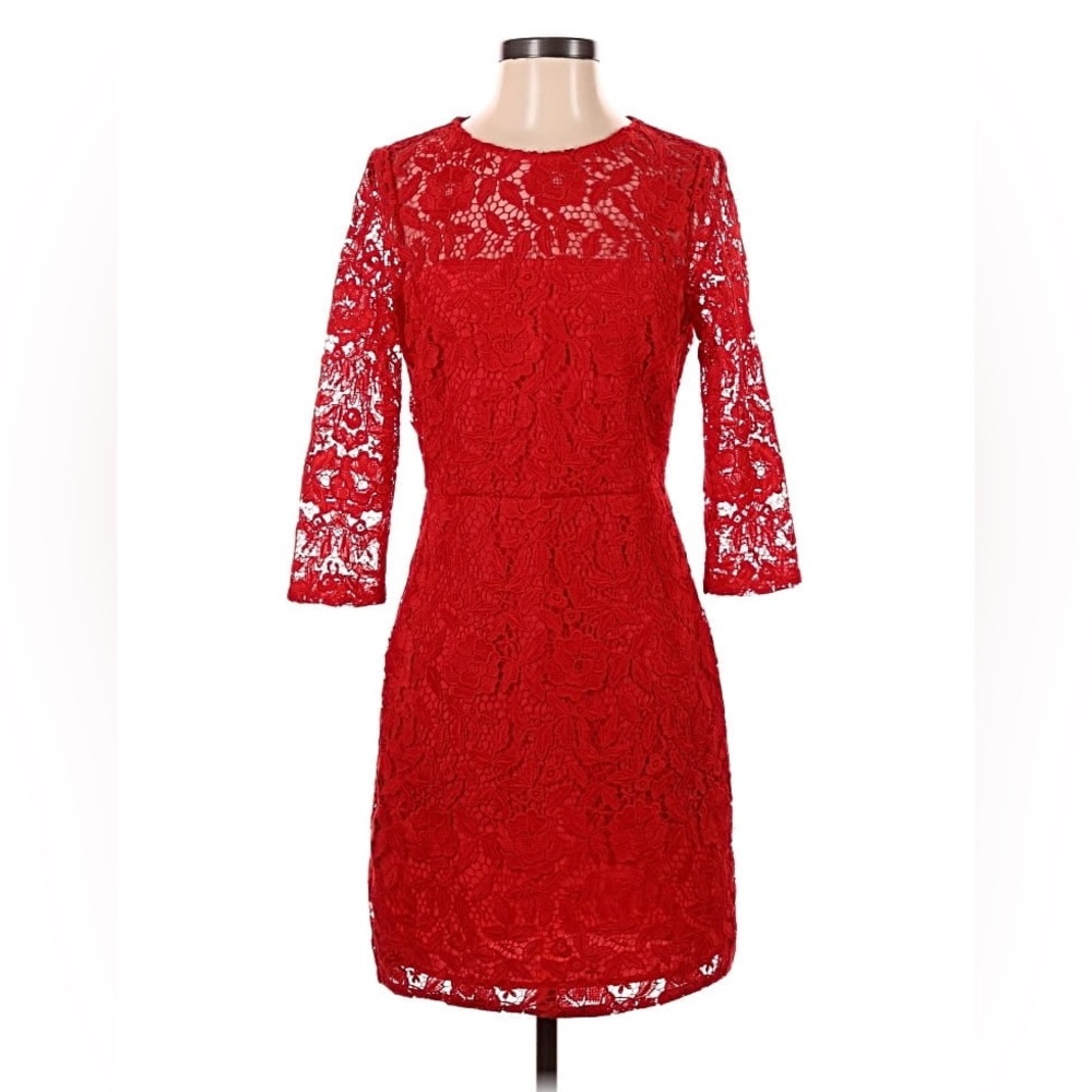 Jcrew Red Lace Dress, size 8P